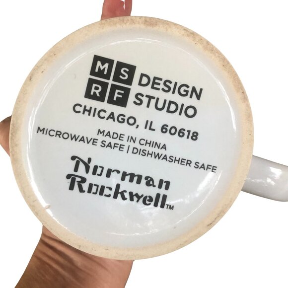 Norman Rockwell Coffee Mugs Set of 2 MSRF Design Studio Chicago Holiday Postman - Picture 3 of 7
